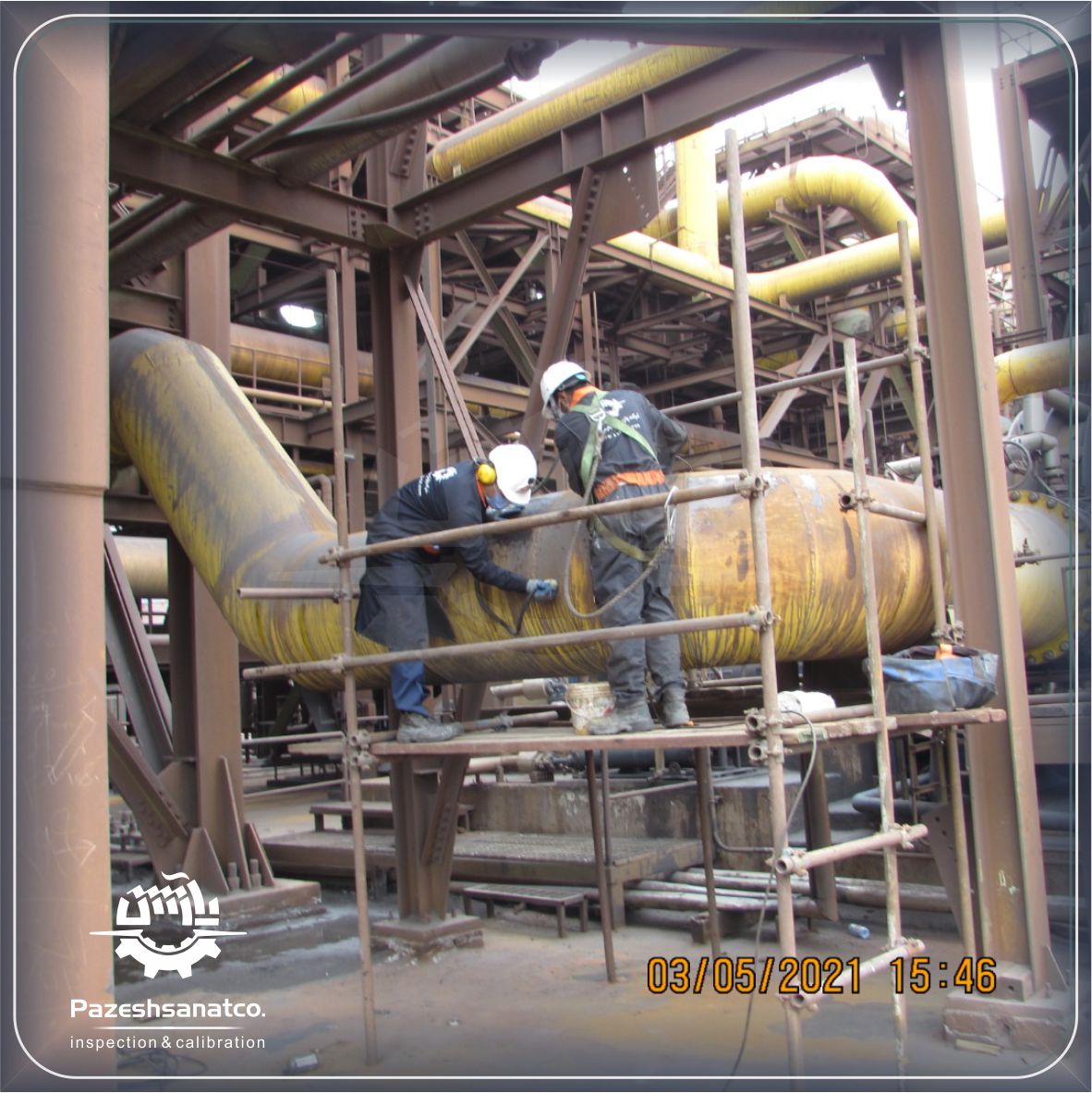 پروژه بازرسی خطوط لوله پروسس کارخانه احیا مستقیم مجتمع بردسیر-شرکت فولاد سیرجان ایرانیان